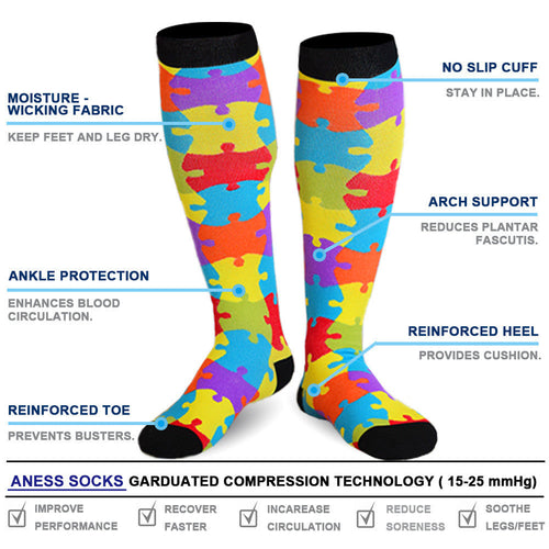 Knee high unisex compression socks